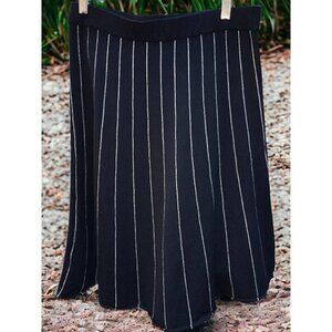 JULES & LEOPOLD BLACK WHITE ELASTIC WAIST FIT FLARE STRIPED SKIRT SIZE SMALL